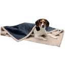 Furhaven Waterproof & Self-Warming Throw Blanket for Dogs & Indoor Cats, Washable & Reflects Body Heat - Soft-Edged Terry & Sherpa Dog Blanket - Cozy Denim, Medium