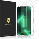 UNBREAKcable 3-Pack Screen Protector for iPhone 14 Plus/iPhone 13 Pro Max, Double Shatterproof Tempered Glass [Easy Installation] [9H Hardness] [99.99% HD Clear] [Case Friendly] for iPhone 6.7 inch