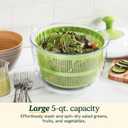 Cuisinart Large Spin Stop Salad Spinner- Wash, Spin & Dry Salad Greens, Fruits & Vegetables, 5qt, CTG-00-SAS1