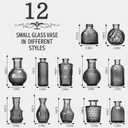 Mini Bud Vases As Wedding Centerpieces for Tables,Clear Bud Vases for Flowers,Small Flower Vases Suitable for Birthday Party,Anniversary,Wedding Reception,Baby Shower (Black, 12PCS)