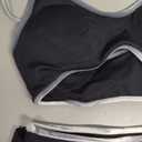 ABOCIW Womens 2 Piece Workout Sets Seamless Color Block Sports Bra Scrunch Butt Lifting High Waist Leggings Gym Set (Small, Black)