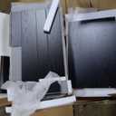 GarveeHome Makeup Vanity Desk with Sliding Mirror, Vanity Dressing Table with 3 Color Adjustable Lights, Girls Vanity Set with Stool, 4 Compact Vanity Drawers, Power Outlet, Black