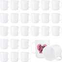 SiliFine 24 Pcs Plastic Mugs with Handle 12 oz Unbreakable Plastic Coffee Mugs Reusable Plain DIY Coffee Cups for Graduation Party Home Restaurant (White)
