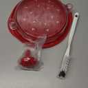 Chicken Shredder Large Chicken Breast Shredder Tool Twist with Brush&Fork, Visible Meat Shredder Machine, Anti-Slip Strip, Ergonomic Handle, BPA Free, Suitable for Pork Beef Chicken(Red)