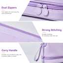 Pencil Case - 2-Layer Large Capacity Aesthetic Pencil Pouch with Strong Zipper, Handheld Stationery Organizer Pen Case with Compartments for College, office, Travel, for Women Men(Purple)