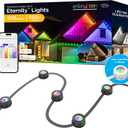 Enbrighten Vibe Eternity Permanent Outdoor Lights for House, 150ft, 108 RGBWIC LEDs, Close Spacing, 33lm, Color Changing, Christmas, Eave Lighting, Smart App, Works with Alexa, Google Home, 85103