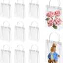 Clear Plastic Gift Bags with Handle, 20 Pcs Transparent Reusable Tote Bags Bulk Small Gift Wrap Candy Goodie Bags for Party Wedding Birthday Boutique Shopping School Baby Shower (5.1 x 5.9 x 2.7 Inch)