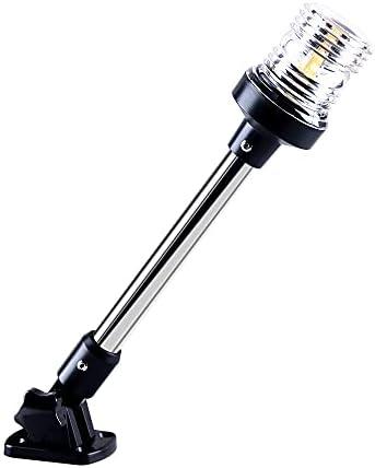 Sebnux White LED Fold Down Boat Stern Light Boat Anchor Light for Pontoon and Fishing Boat (9") Sebnux White LED Fold Down Boat Stern Light Boat Anchor Light for Pontoon and Fishing Boat (9")