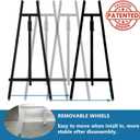 A - Frame Wooden Display Easel - Adjustable Lyre Beechwood Studio Easel Stand Holding Canvas Up to 90", Inclinable Artist Floor Painting Easel for Artwork Painting, Black, 25 Inches X 25 Inches X 61 Inches