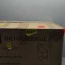 Iconic Home Xander Counter Stool Chair PU Leather Upholstered Armless Design Half-Moon Gold Plated Solid Metal U-Shaped Base Modern Contemporary, Cream