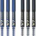 Pilot V7 Hi-Tecpoint Cartridge System Rollerball Pen Medium Point - (Blue 3 & Black 3)