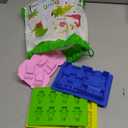 Chocolate Candy Silicone Mold, Building Blocks Ice Tray, Robots and Cars Fondant Mold with Children Party Drawstring Gift Bag-Easy to Use and Clean