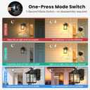 Gleamz Motion Sensor Outdoor Wall Light, Black Porch Light with GFCI Outlet, Waterproof Outdoor Light Fixture with Outlet, Front Door Light with Seeded Glass, Exterior Wall Lantern for Garage, Patio