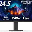 INNOCN 24.5" Monitor 1920 x 1080p 240Hz 1ms Gaming PC Computer IPS Display HDR400 HDMI, DisplayPort, Height/Pivot Adjustable Stand, Mountable, Black - 25G2H Plus