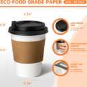 METAPRINT 100 Pack 12 oz Disposable Coffee Cups with Lids and Sleeves, Paper Coffee Cups for Hot/Cold Drinks, Leak-Proof To Go Cups with Lids for Home, Cafes, Events and Office