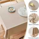 AUSSPVOCT Textured Linen Tablecloth Rectangle 60x104 Water Resistant Spill-Proof Wipeable Beige Table Cloth Wrinkle Free Cloth Dining Table Cover for Birthday Farmhouse Kitchen Wediing Party Decor