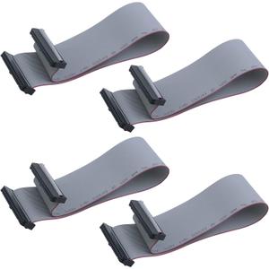 Antrader 4 Pieces 2.54 mm Pitch 40 Pin F/F IDC Flat Ribbon Cable Connector Dual Row Data Cable 30cm (Grey)