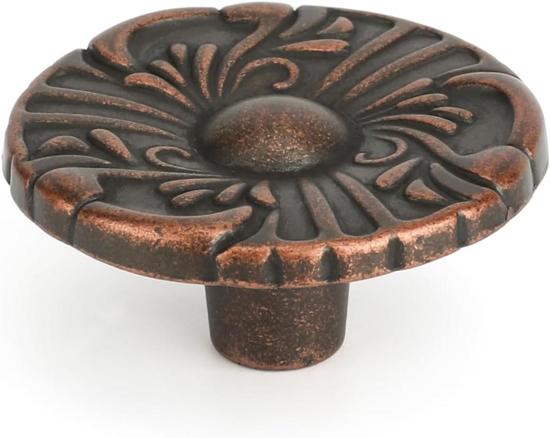 20 Pack Antique Copper Cabinet Pulls Copper Cabinet Knobs Antique Vintage Dresser Drawer Hardware 1-2/5 Diameter
