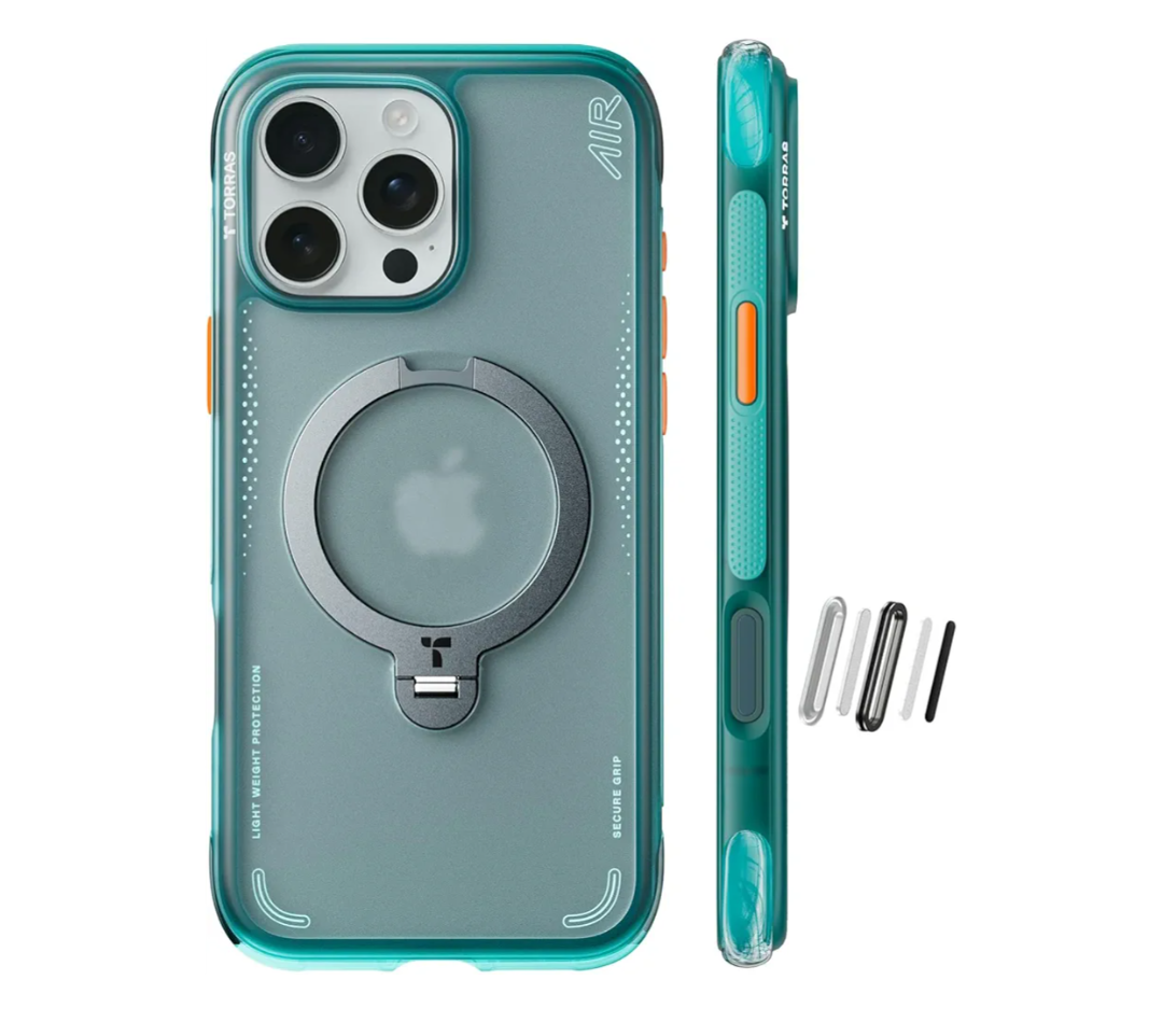 TORRAS Ostand Q3 Air for iPhone 16 Pro Max Case with 360 Magnetic Stand, Fit for MagSafe, Military Grade Drop Tested, Camera Control Button, Shockproof Phone Case for iPhone 16 Pro Max 6.9", Blue