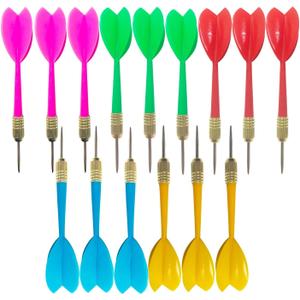 BBstep Steel Tip Dart Colorful Dart 15pcs 6g Assorted Color. (Medium)