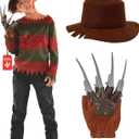 Morph Nightmare Killer Costume Kids, Nightmare Stalker Costume, Horror Movie Costumes Kids, Halloween Costumes For Boys (Large)