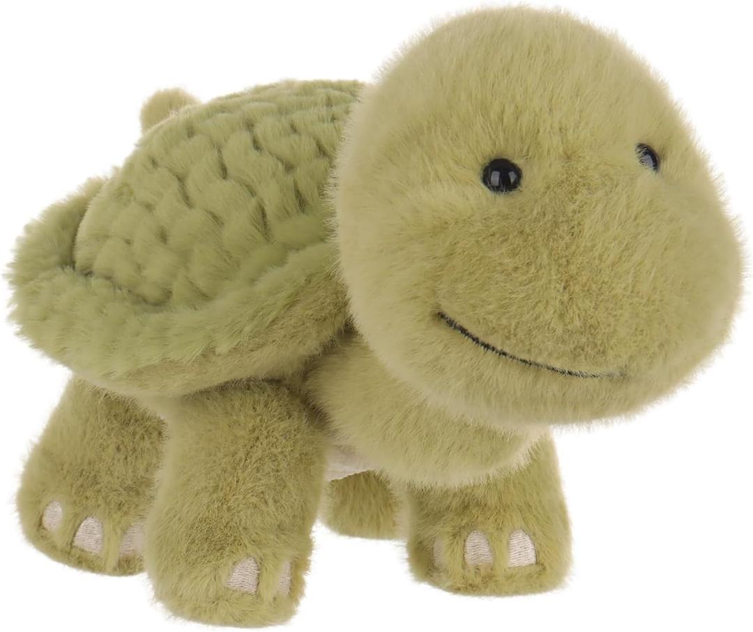 Apricot Lamb Charming Turtle Plush Stuffed Animals for Kids, Soft Cute Plush Toys for Baby Girl and Boy, Fluffy Charming Turtle Green 9.5 Inches