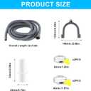 Washing Machine Drain Hose Extension Kit - Universal for Dishwasher, Washer, Dehumidifier - Flexible With 2 Clamps, 1U Holder (9.84 FT)