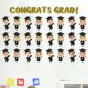 2 x 24 Pcs Graduation Cutouts Grad Graduates Cutouts for Bulletin Board Decor with Photo Space for Grad DIY Craft Photo Classroom 2026 Graduation Party Decoration (Female)