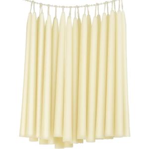 24 Pack Organic Beeswax Taper Candles in Bulk 12 inch Tall Candle - Dripless Natural Beeswax Candle, 9+ Hours Long Burning Time - Off White