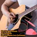 60pcs Guitar Picks Grips, Anti-slip Silicone Soft Grips with 10 Guitar Picks, Two Different Thicknesses, Self-Adhesive Guitar Pick Holder (Transparent)