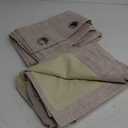 Natural Heavyweight Chenille Eyelet Lined Curtains 56x84" Pack of 2