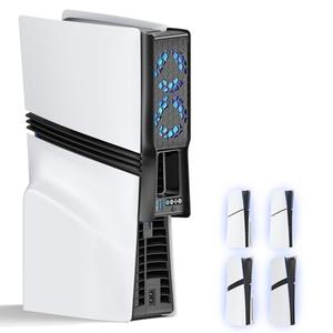 Auto Cooling Fan for PS5 Slim/Pro Console, Silent PS5 Accessories Cooling System with Adjustable Speed, Efficient Plug-in PS5 Fan Cooling Fan for PlayStation DISC&Digital, Not for Original PS5, Black