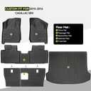 Tongama-Floor Mats for 2010-2016 Cadillac SRX, All Weather TPE Floor Liners and Trunk Mat and Backrest Mats Protectors for Cadillac SRX Waterproof Interior Accessories