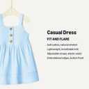 Amazon Essentials x Sofia Grainge Toddlers and Baby Girls' Cotton Casual Fit and Flare Dress (Blue)