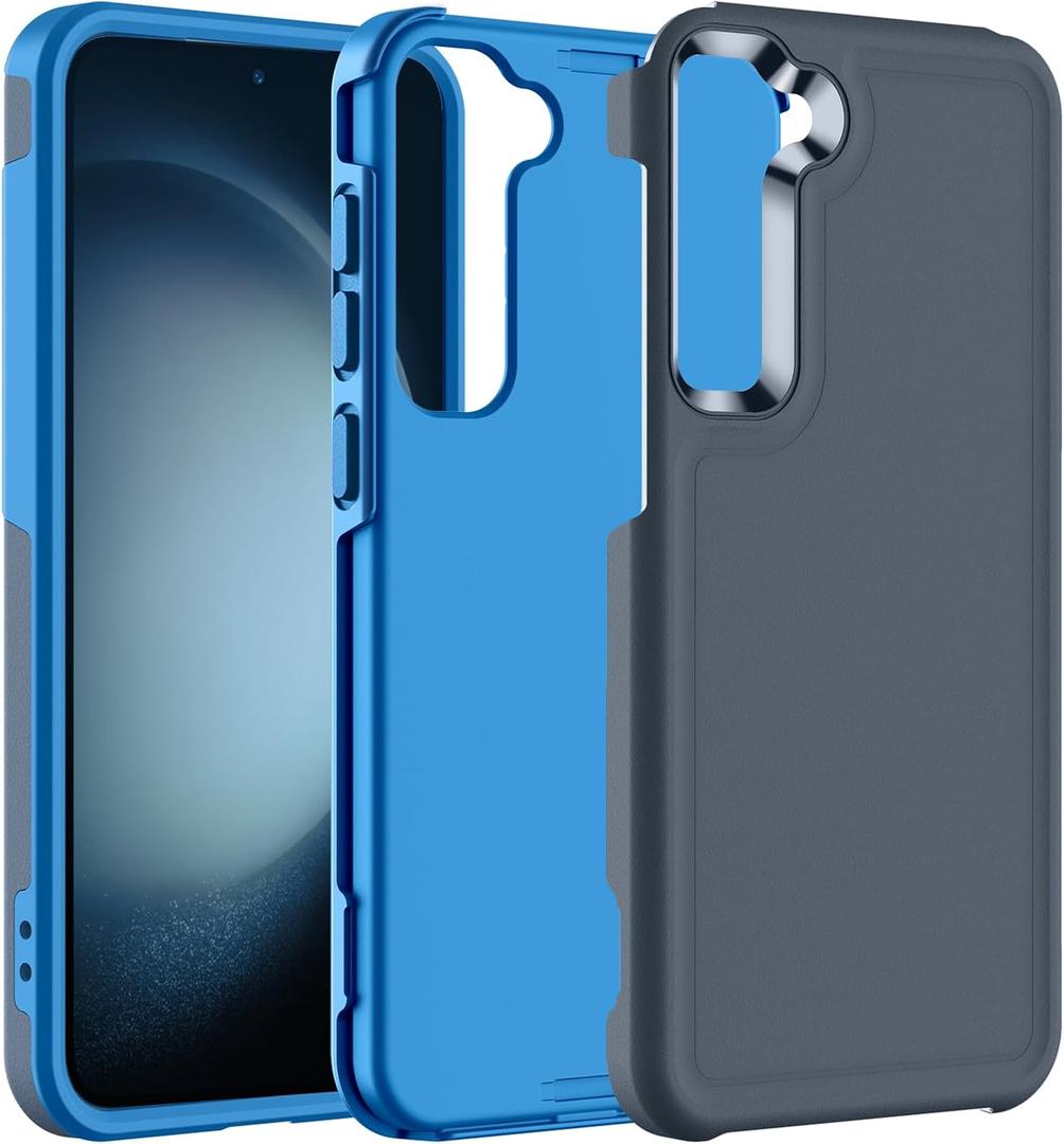 Hualele for Samsung Galaxy S23 Case,[Military Grade Protection] [Dropproof Shcokproof] Anty-Slip Grip Slim & Tough Dual Layer Galaxy S23 Case,Dark Blue