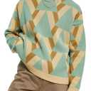 Oversize Jacquard Sweater, Small