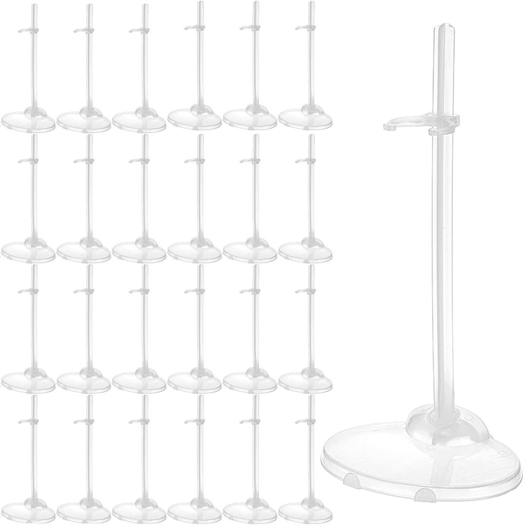 Nicunom 40 Pcs Doll Stand Display Holder, Transparent Stand Support for Dolls and Action Figures, Adjustable Doll Holder Mini Doll Display Stand for 11" to 13" Dolls Accessories