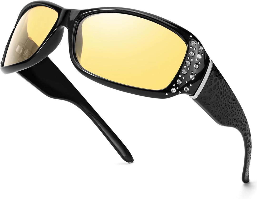 LVIOE Night Vision Glasses for Driving Anti Glare Polarized Sunglasses for Women LN010