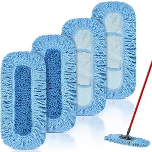 4 Pack Reusable Dust Mop Heads Compatible with O-Cedar Dual-Action Microfiber Sweeper Dust Mop