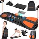 Pilates Board - Pilates Reformer Set, Portable and Foldable Pilates Board for Home Workout, Multifunctional Pilates Board for Women, Pilates Reformer Machine for Home Exercise (Black Orange)