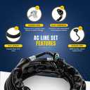 FE37190 Upgraded Rear AC Line Set, Air Conditioning Hoses Replacement Lines with Nylon Cable Ties Fit for 2011-2016 Ford Explorer, 2013-2019 Flex and MKT Rear High-Pressure Auxiliary AC Hose Kit
