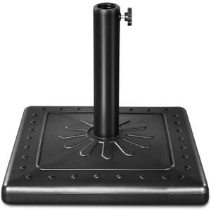 FRUITEAM 24lbs Prefilled-Umbrella-Base, 15" Square Patio Umbrella Stand Weight, Heavy-Duty Market Table-Umbrella-Base Stand for Outdoor, Pool (Black)