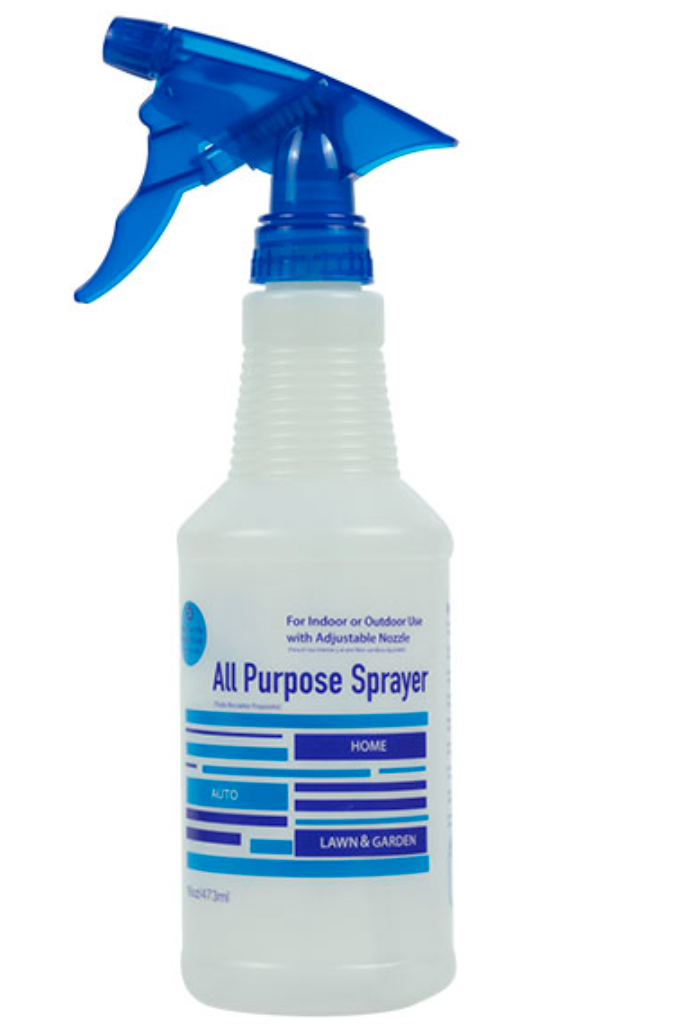 Bottle: HDPE, Sprayer: PP, Fully adjustable spray pattern, Dilution scale on bottle, 16 oz