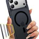 Magnetic & Shockproof for iPhone 17 Pro Max Case,Compatible with MagSafe Soft Touch Translucent Slim Fit Military-Grade Protection Phone Case for iPhone 17 Pro Max,Frosted Black
