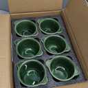 Creme Brulee Ramekins Ceramic Bowls - VICRAYS Mini Custard Cups 6 oz oven Safe Bowls Souffle Dishes for Baking Individual Casserole Dipping Sauce, Set of 6, Green