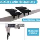 12PCS 2.09 x 1.18 inch Black Flush Mount Bracket Stainless Steel Interlock Hanging Buckle Z Clips Headboard Wall Mounting Brackets French Cleat Picture Hanger Heavy Duty with 48PCS Screws