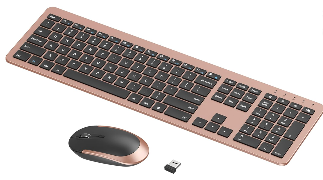 seenda Wireless Keyboard and Mouse Combo, Rechargeable Quiet Keyboard Mouse, Sleek and Ultra Thin Design, Full-Size with Number Pad for Windows, Laptop, PC, Notebook, Desktop- Silver and White