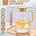 2.8 Liter Glass Pitcher with Lid, Transparent, Thermal Shock Resistant, Microwave Safe, Natural, 2.8L, Round, 6x12 Inches