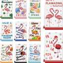 11 Pcs Kitchen Towels 14x21 Inch Cute Dish Towels Seasonal Christmas Lady Women Gift Holiday Hand Towels for Home Kitchen Bathroom Decoration (Flamingo)