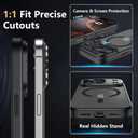 Innaght Magnetic for iPhone 17 Pro Max Case with Stand,Compatible with MagSafe,Rugged,Heavy Duty,Protective case Kickstand,[Built-in Invisible Stand],Black